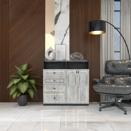 ตู้ลิ้นชัก 4 ลิ้นชัก WISDOM DESIGN FURNITURE GDW-121 120 ซม. สีแอชเกรย์/ไลท์มาร์เบิ้ล_5
