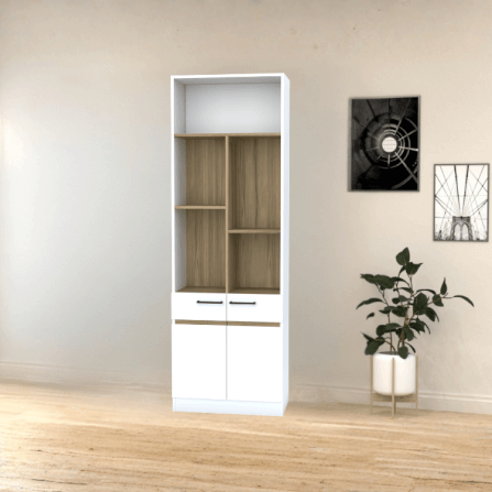 ตู้โชว์อเนกประสงค์ WISDOM DESIGN FURNITURE รุ่น CB-623 60 ซม. สีขาว/โคโค่นัท_3