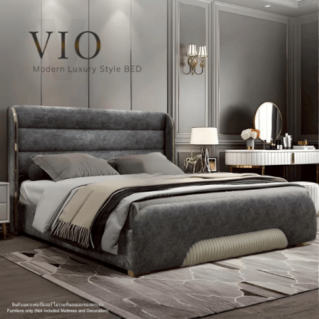 ฐานรองหัวเตียง 6 ฟุต WISDOM DESIGN FURNITURE รุ่น VIO สีดำ_4
