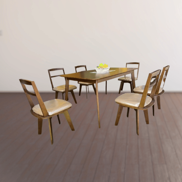 ชุดโต๊ะอาหารไม้ 6 ที่นั่ง WISDOM DESIGN FURNITURE รุ่น HIWAY 150 ซม. สีคาปูชิโน่_3