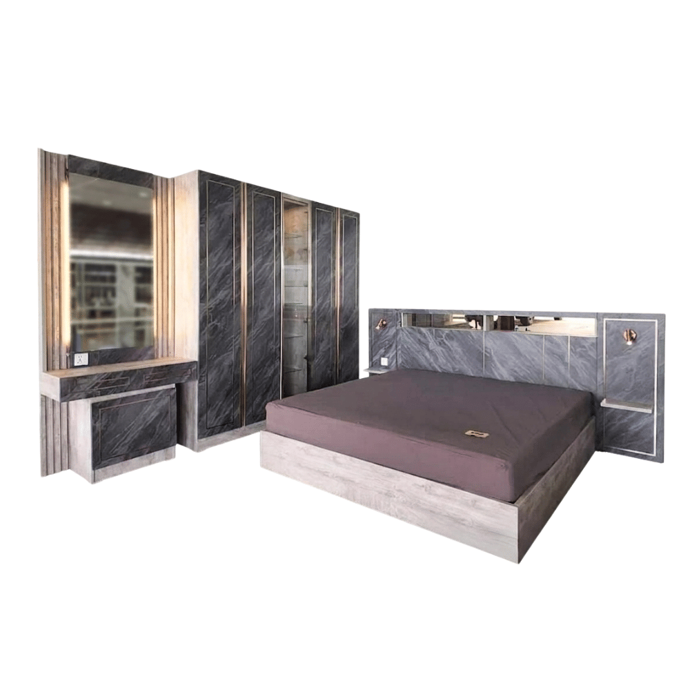 ชุดห้องนอน 6 ฟุต WISDOM DESIGN FURNITURE รุ่น MASTER MARBLE GRAY สีเมเปิ้ล/เมลามีนหิน667_0