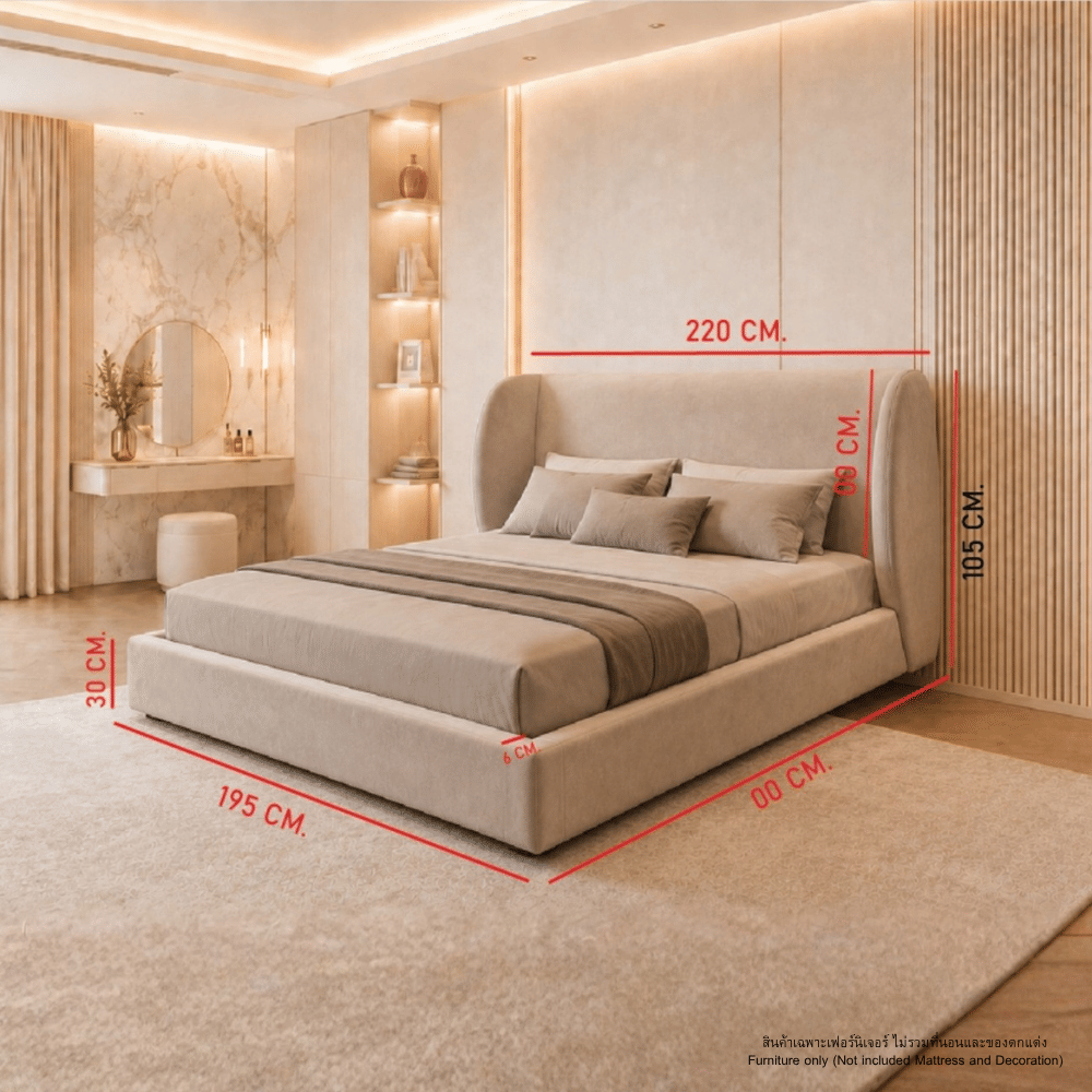 ฐานรองหัวเตียง 3.5 ฟุต WISDOM DESIGN FURNITURE รุ่น VENUS สีครีม_1