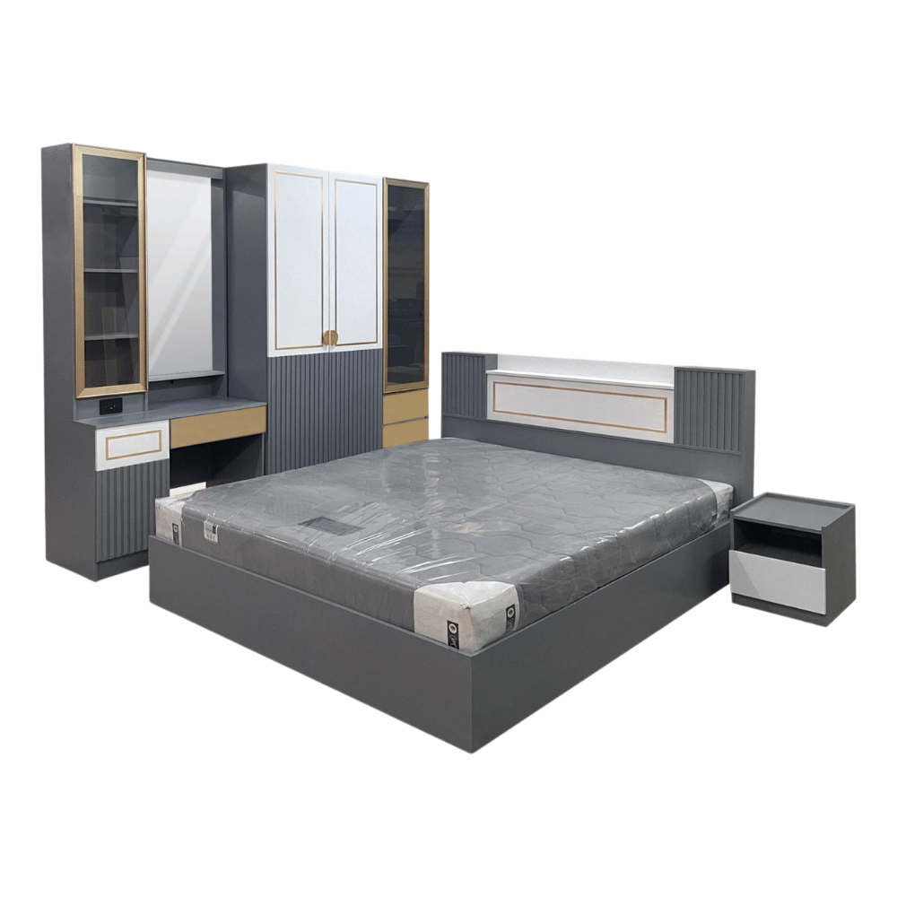 ชุดห้องนอน 6 ฟุต WISDOM DESIGN FURNITURE รุ่น GARCIA สีเทา_2
