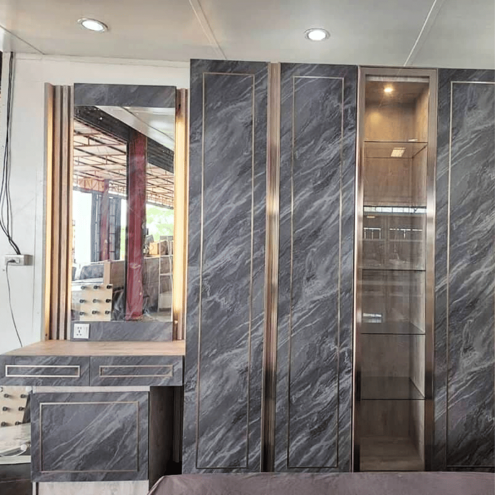 ชุดห้องนอน 6 ฟุต WISDOM DESIGN FURNITURE รุ่น MASTER MARBLE GRAY สีเมเปิ้ล/เมลามีนหิน667_2