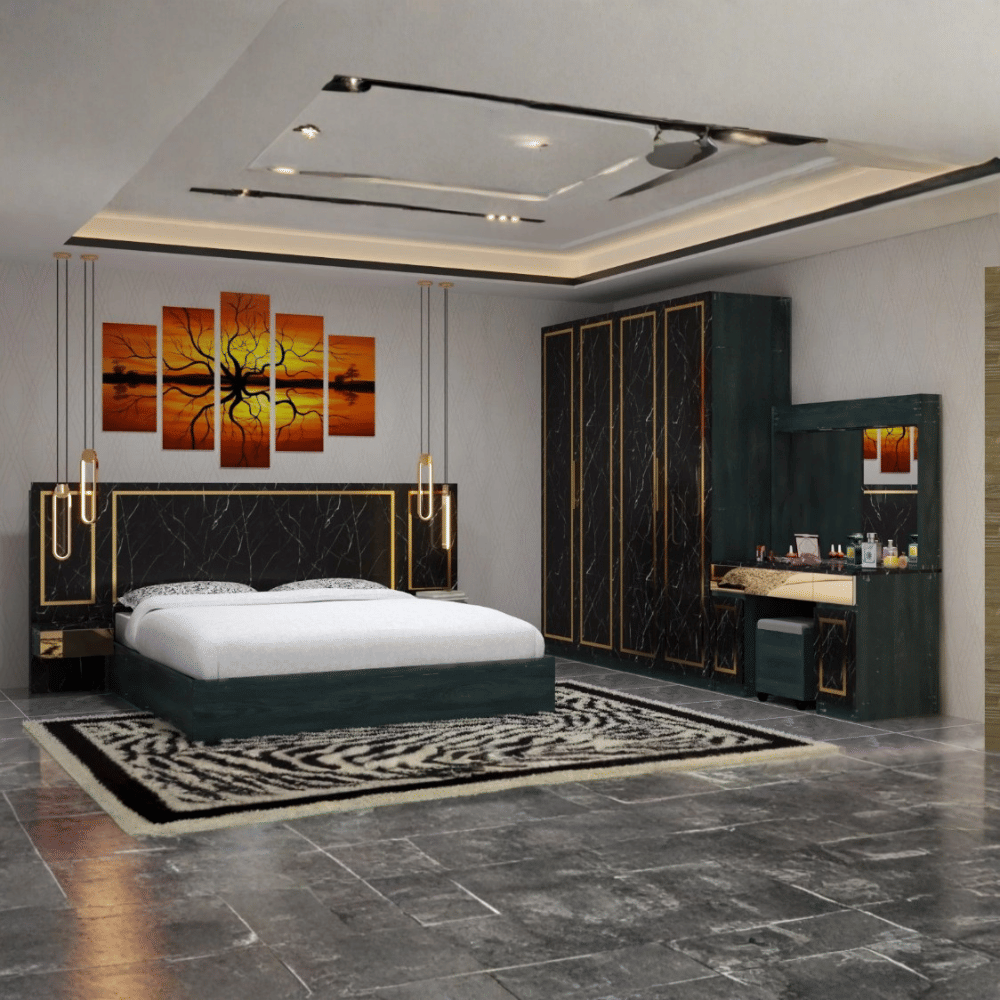ชุดห้องนอน 5 ฟุต WISDOM DESIGN FURNITURE รุ่น MONICA สีดาร์คมาร์เบิ้ล_2