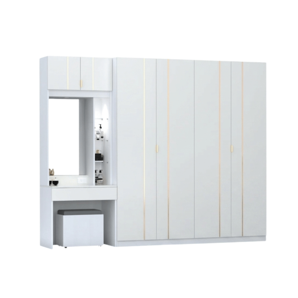 ชุดห้องนอน + ที่นอนสปริง 6 ฟุต WISDOM DESIGN FURNITURE รุ่น NOBEL สีขาว/กลอสซี่_2