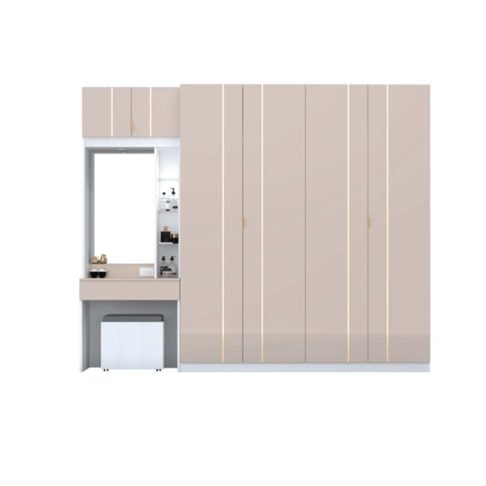 ชุดห้องนอน 5 ฟุต WISDOM DESIGN FURNITURE รุ่น NOBEL สีเบจ/กลอสซี่_2
