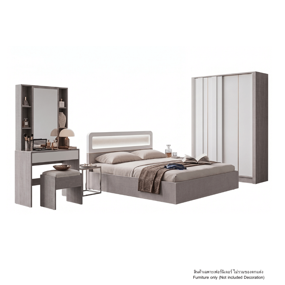 ชุดห้องนอน 5 ฟุต WISDOM DESIGN FURNITURE รุ่น NORTH สีไวท์แฟบริค_2