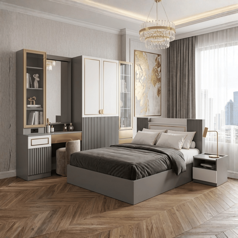 ชุดห้องนอน 6 ฟุต WISDOM DESIGN FURNITURE รุ่น GARCIA สีเทา_3