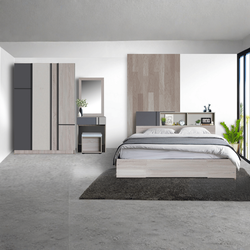 ชุดห้องนอน + ที่นอนสปริง 5 ฟุต WISDOM DESIGN FURNITURE รุ่น AVA สี โซลิค_7