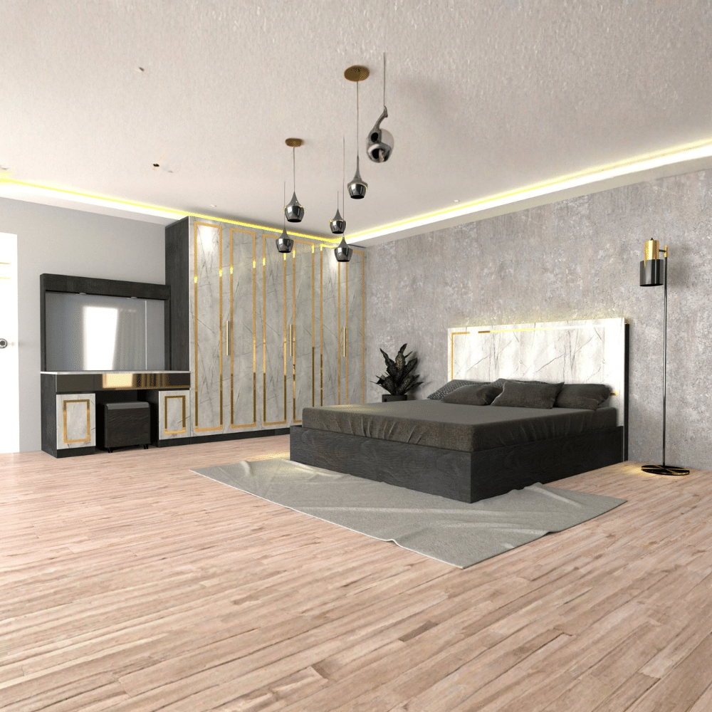 ชุดห้องนอน 6 ฟุต WISDOM DESIGN FURNITURE รุ่น JESSICA A สีแอชเกรย์/ไลท์มาร์เบิล/โกลด์_3