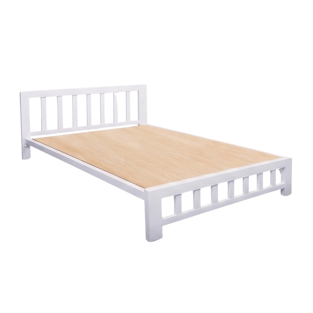 เตียงเหล็ก + ที่นอน PVC 3.5 ฟุต WISDOM DESIGN FURNITURE รุ่น VIENNA สีขาว_4