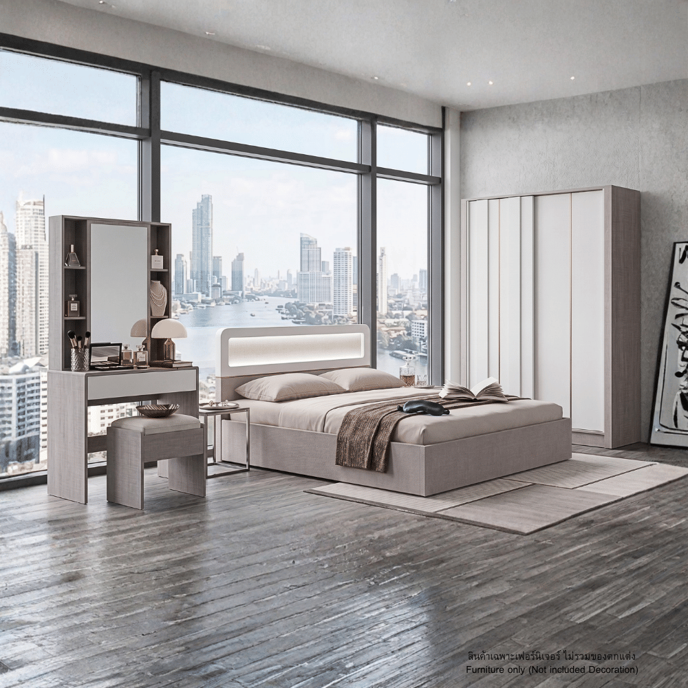 ชุดห้องนอน 5 ฟุต WISDOM DESIGN FURNITURE รุ่น NORTH สีไวท์แฟบริค_4