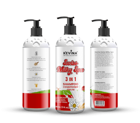 แชมพูผสมครีมนวดสุนัขและแมว KEVINA สูตร SWISS MILKY SPA ขนาด 325 ML_1