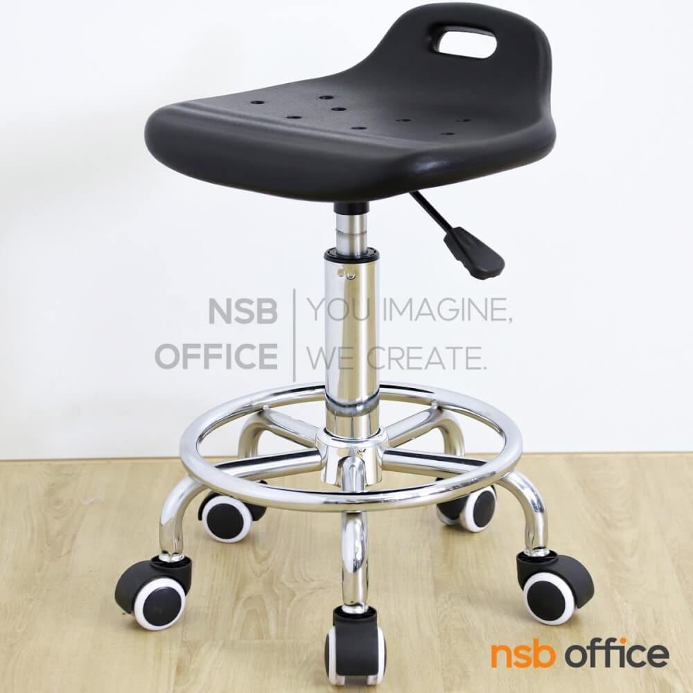เก้าอี้บาร์ล้อเลื่อน NSBOFFICE รุ่น DETALL สีดำ ขาเหล็กชุบโครเมียม_1