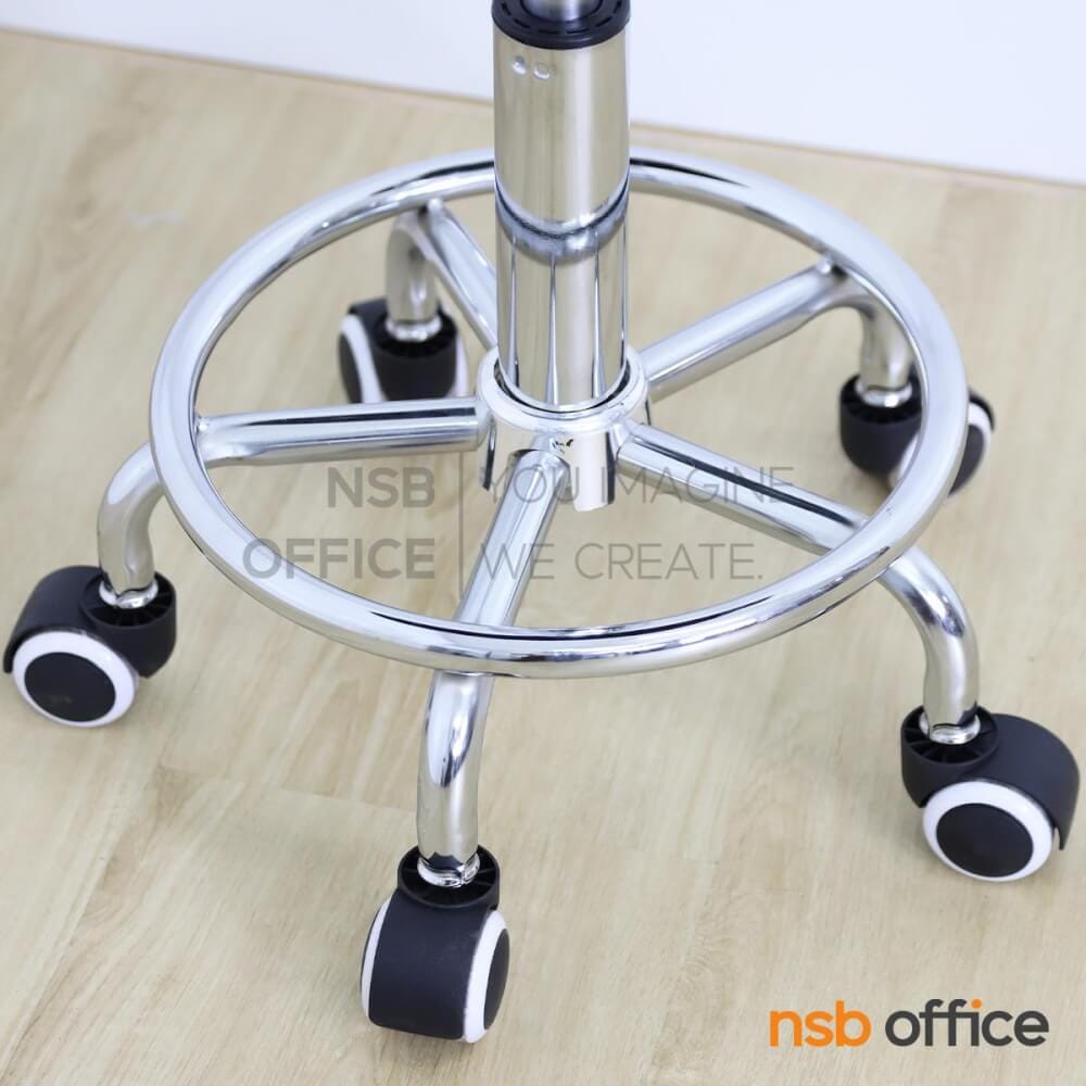 เก้าอี้บาร์ล้อเลื่อน NSBOFFICE รุ่น DETALL สีดำ ขาเหล็กชุบโครเมียม_2