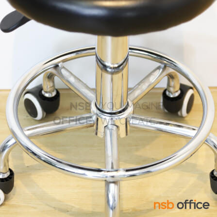 เก้าอี้บาร์ล้อเลื่อน NSBOFFICE รุ่น BALROG สีดำ ขาเหล็กชุบโครเมียม_1