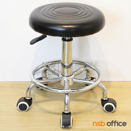 เก้าอี้บาร์ล้อเลื่อน NSBOFFICE รุ่น BALROG สีดำ ขาเหล็กชุบโครเมียม_2