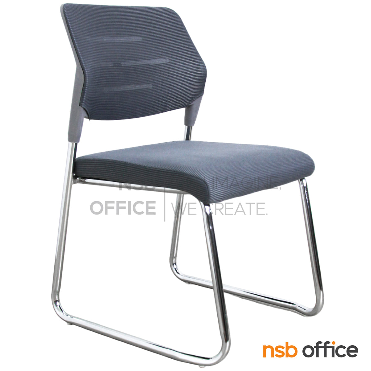 เก้าอี้รับรอง NSBOFFICE รุ่น MAGRIX ขาเหล็กชุบโครเมียม สีเทา_1