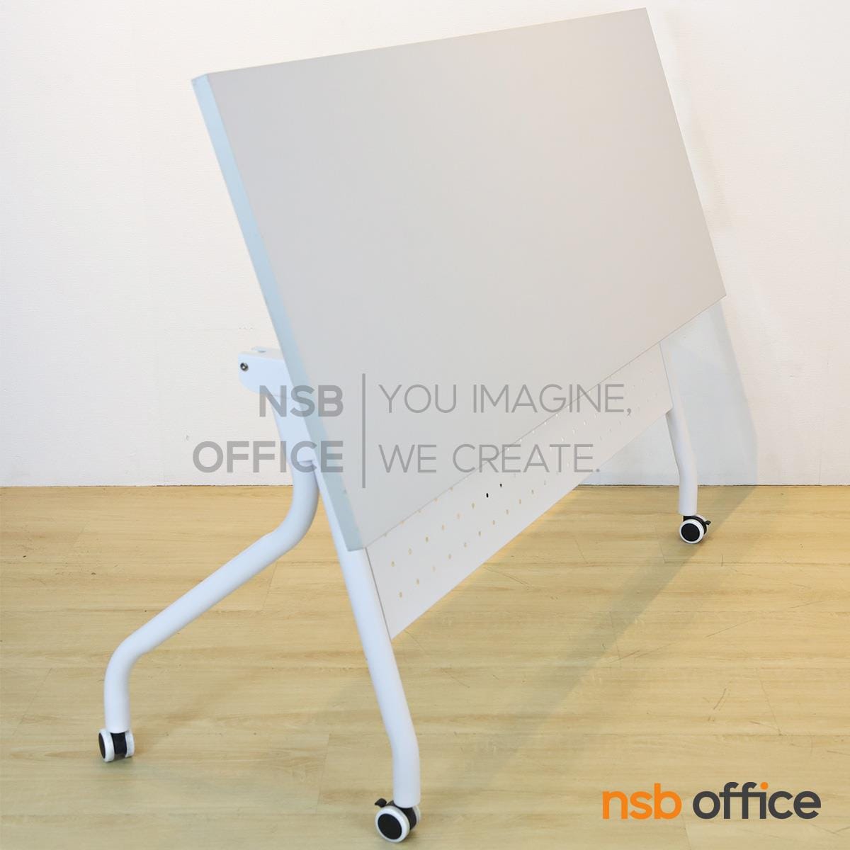 โต๊ะทำงาน NSBOFFICE รุ่น SNIPSY 150 ซม. สีขาว พับได้ ล้อเลื่อน_2