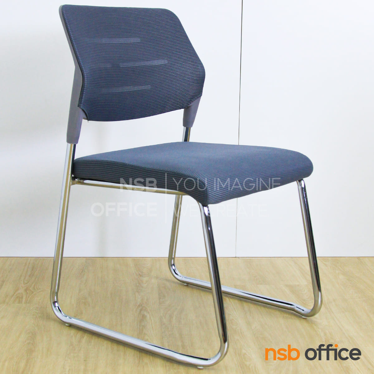 เก้าอี้รับรอง NSBOFFICE รุ่น MAGRIX ขาเหล็กชุบโครเมียม สีเทา_2