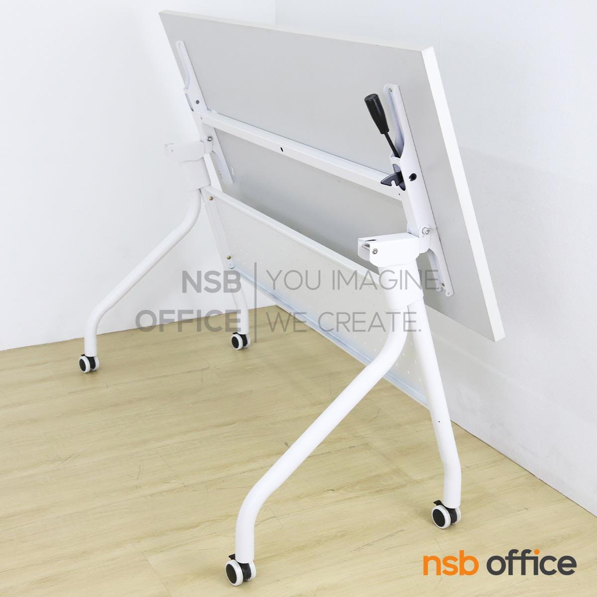 โต๊ะทำงาน NSBOFFICE รุ่น SNIPSY 150 ซม. สีขาว พับได้ ล้อเลื่อน_3