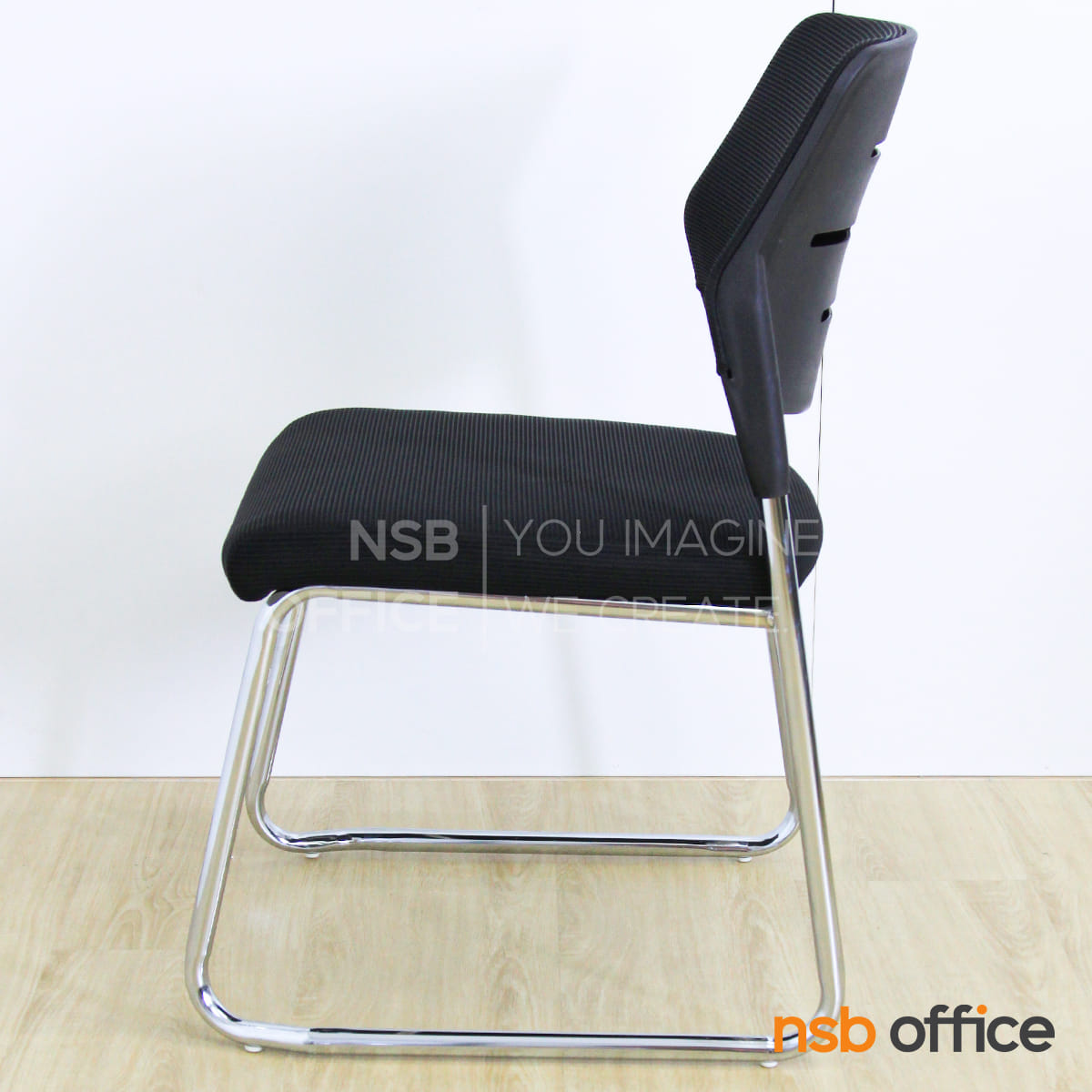 เก้าอี้รับรอง NSBOFFICE รุ่น ALBERT ขาเหล็กชุบโครเมียม สีดำ_3