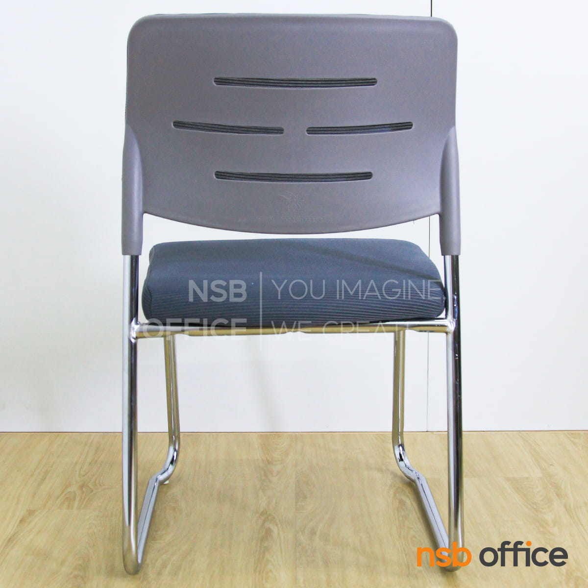 เก้าอี้รับรอง NSBOFFICE รุ่น MAGRIX ขาเหล็กชุบโครเมียม สีเทา_3