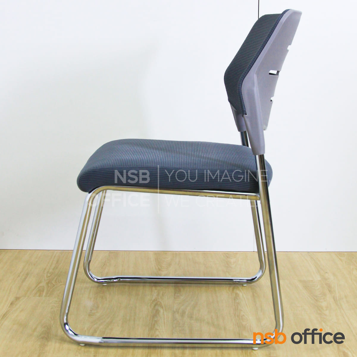 เก้าอี้รับรอง NSBOFFICE รุ่น MAGRIX ขาเหล็กชุบโครเมียม สีเทา_4