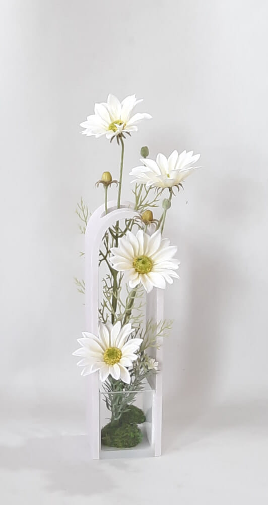 ดอกคริสแซนทิมัมประดิษฐ์ ในแจกัน JGLORYFLOWER สีขาว_0
