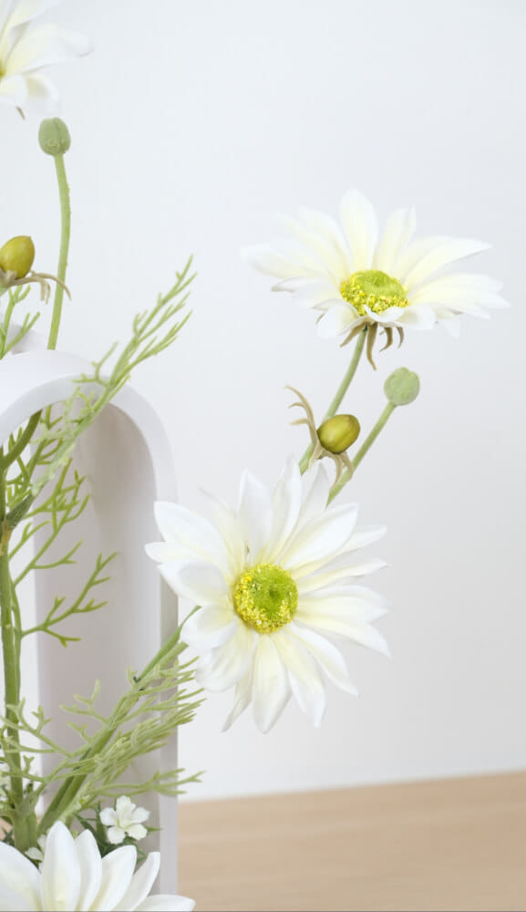 ดอกคริสแซนทิมัมประดิษฐ์ ในแจกัน JGLORYFLOWER สีขาว_2