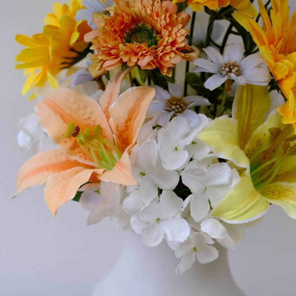 ดอกเยอบีร่าประดิษฐ์ผ้าในแจกัน  JGLORYFLOWER  สีเหลือง_2