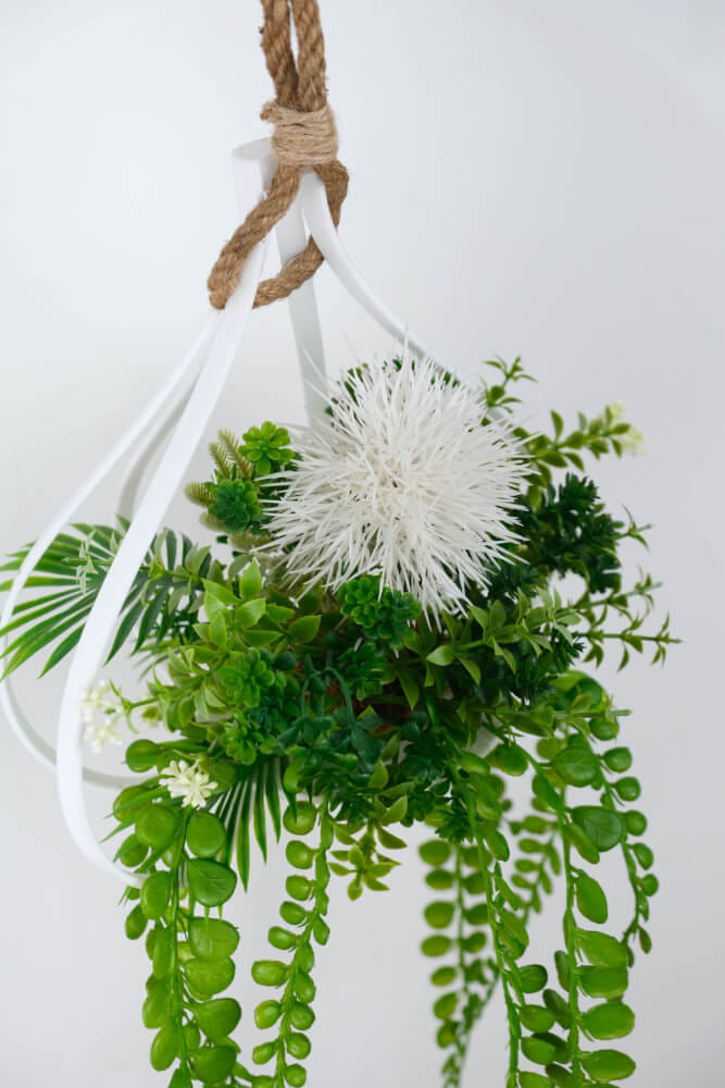 ดอกว่านประดิษฐ์ในแจกันแขวน JGLORYFLOWER สีขาว_3