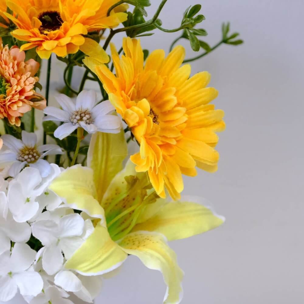 ดอกเยอบีร่าประดิษฐ์ผ้าในแจกัน  JGLORYFLOWER  สีเหลือง_3