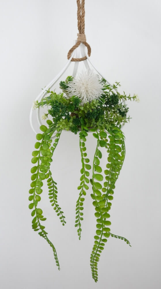 ดอกว่านประดิษฐ์ในแจกันแขวน JGLORYFLOWER สีขาว_4