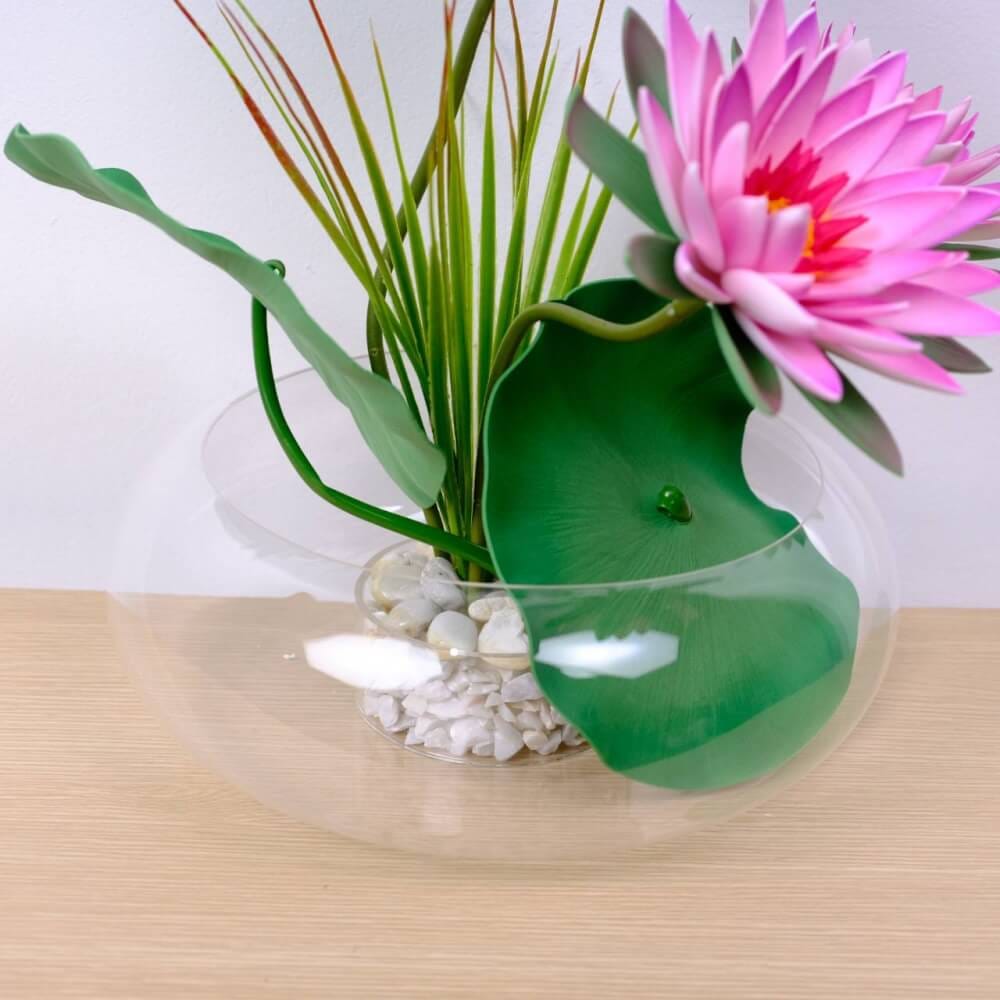 ดอกบัวสายประดิษฐ์ในแจกัน  JGLORYFLOWER  สีชมพู