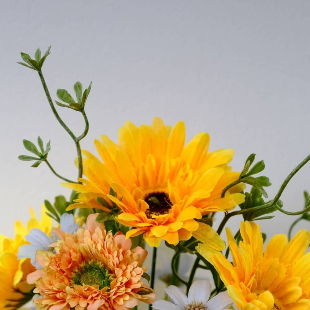 ดอกเยอบีร่าประดิษฐ์ผ้าในแจกัน  JGLORYFLOWER  สีเหลือง_4