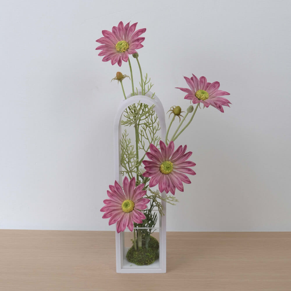 ดอกคริสแซนทีมั่มประดิษฐ์ ในแจกัน JGLORYFLOWER สีชมพู_5