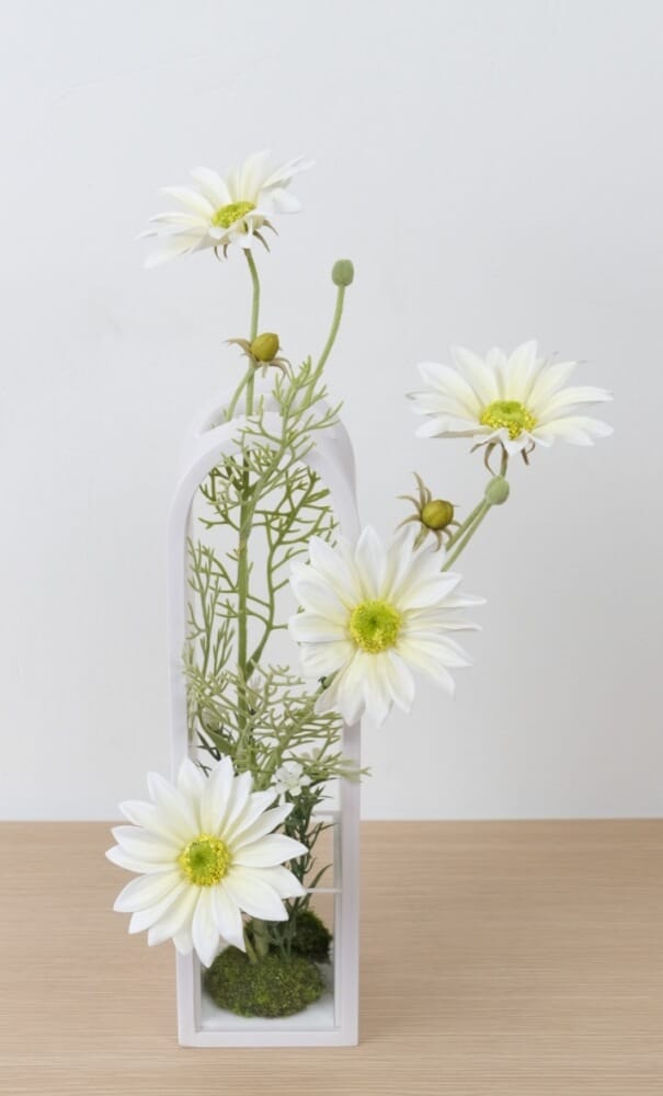 ดอกคริสแซนทิมัมประดิษฐ์ ในแจกัน JGLORYFLOWER สีขาว_5