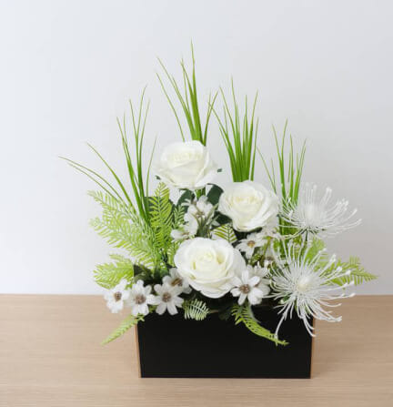ดอกกุหลาบประดิษฐ์ในแจกัน  JGLORYFLOWER สีขาว_0