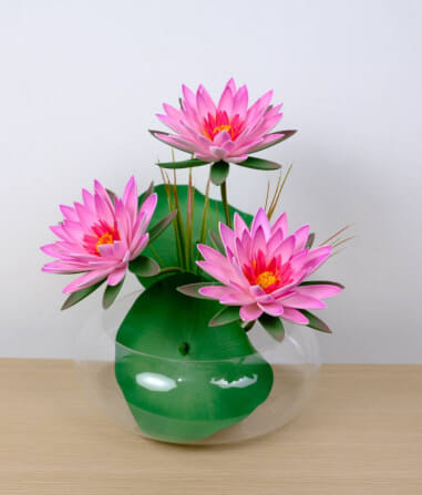 ดอกบัวสายประดิษฐ์ในแจกัน  JGLORYFLOWER  สีชมพู_0