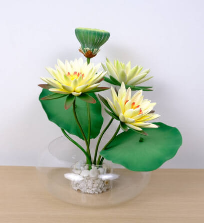 ดอกบัวสายประดิษฐ์ในแจกัน  JGLORYFLOWER  สีเหลือง_0