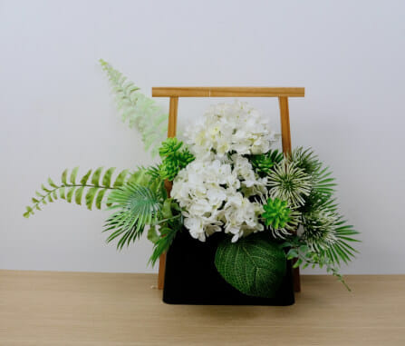 ดอกไฮเดรนเยียประดิษฐ์ผ้าในแจกัน  JGLORYFLOWER  สีขาว_0