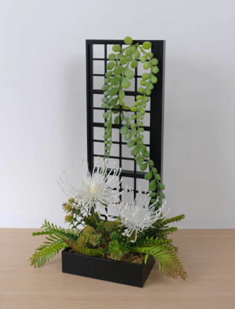ชุดดอกสไปเดอร์ประดิษฐ์ในแจกันแนวตั้ง JGLORYFLOWER สีขาว_1