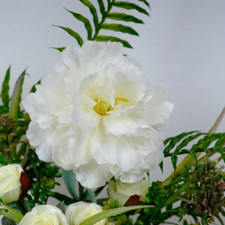 ดอกพีโอนี่ประดิษฐ์ผ้าในแจกัน JGLORYFLOWER สีขาว_2