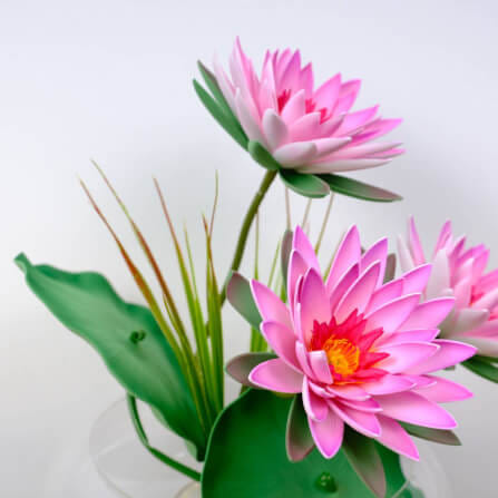 ดอกบัวสายประดิษฐ์ในแจกัน  JGLORYFLOWER  สีชมพู_2