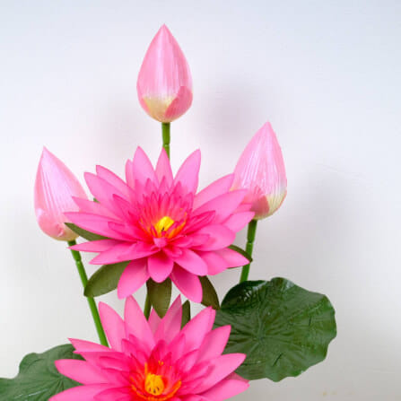 ดอกบัวประดิษฐ์ผ้าในแจกัน  JGLORYFLOWER สีชมพู_2
