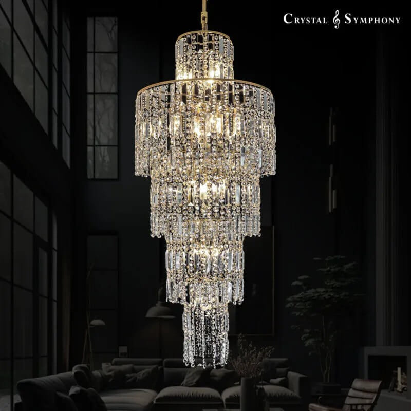 โคมไฟระย้า CRYSTAL SYMPHONY รุ่น KRIM-20120/1200L17G สีทอง