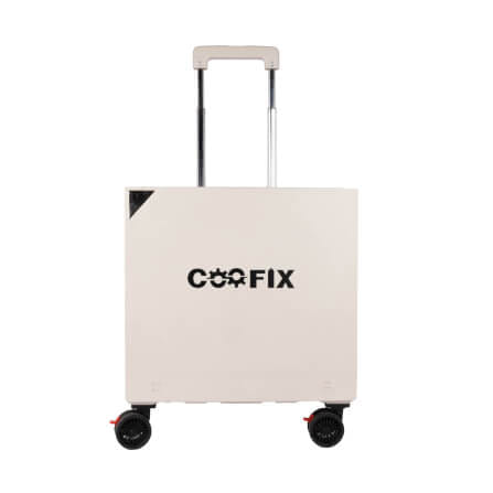 รถเข็นกล่องอเนกประสงค์พับได้ COOFIX รุ่น CFH-M01002 สีครีมมินิมอล กางเป็นโต๊ะได้_3