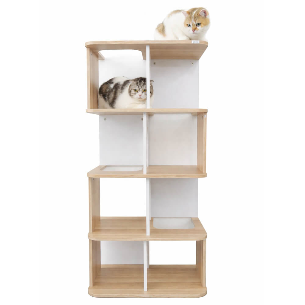 คอนโดแมว สไตล์มินิมอล PROSPACE FURNTIRUE ขนาด 60X40X127.5 ซม. สีไวท์เมเปิ้ล_0